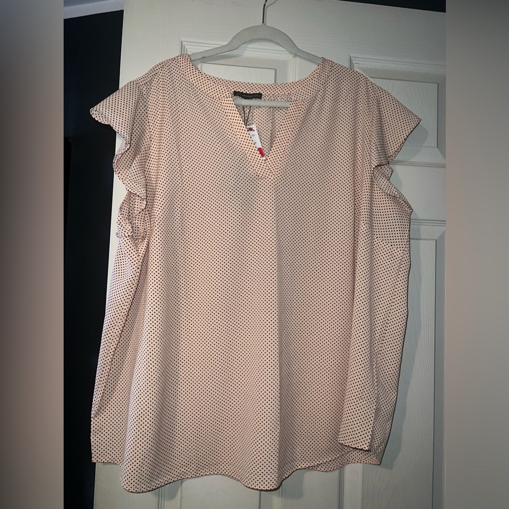 Pink polka dot tank blouse